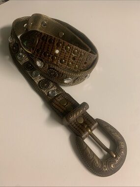 US MECO Paris leather belt with bling